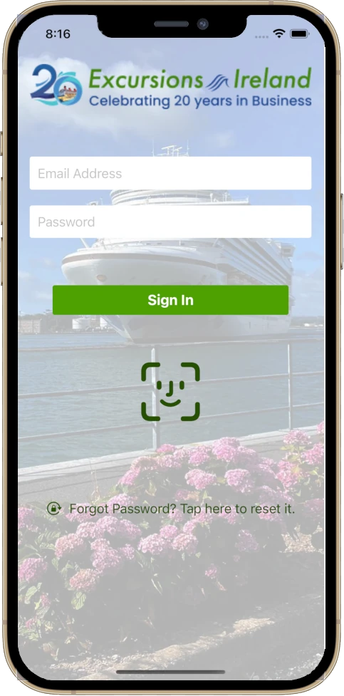 Custom Software and Mobile Apps - Excursions Ireland - Mobile App